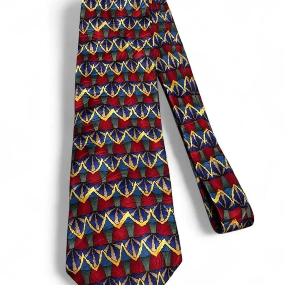 Vintage J. Garcia Jerry Garcia 100% Silk Geometric Art Necktie Made in USA